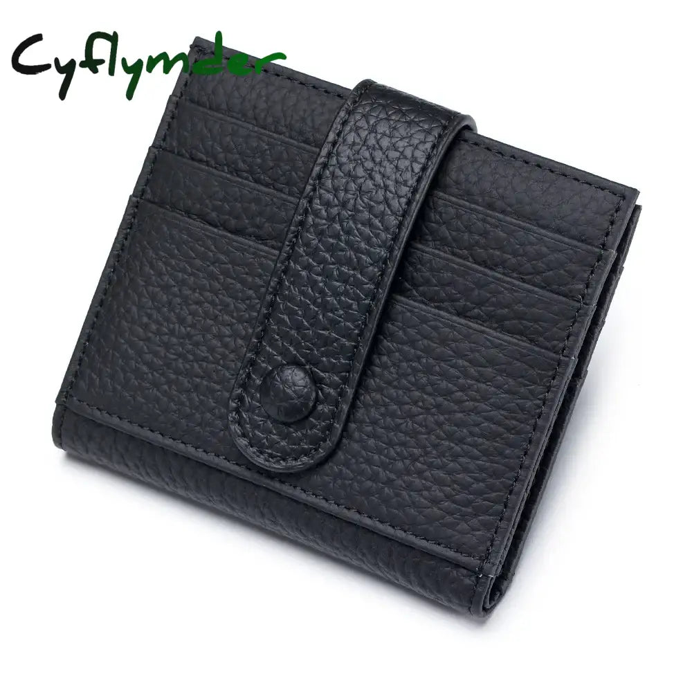 Cyflymder Ultra-Thin Genuine Leather Female Wallets Multifunction Small Soft Cowhide Coin Purse