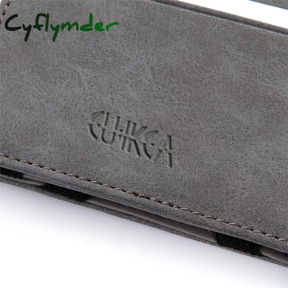 Cyflymder Ultra Thin New Men Male Pu Leather Mini Small Magic Wallets Zipper Coin Purse Pouch