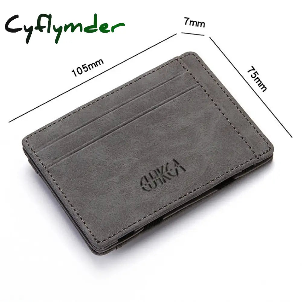 Cyflymder Ultra Thin New Men Male Pu Leather Mini Small Magic Wallets Zipper Coin Purse Pouch