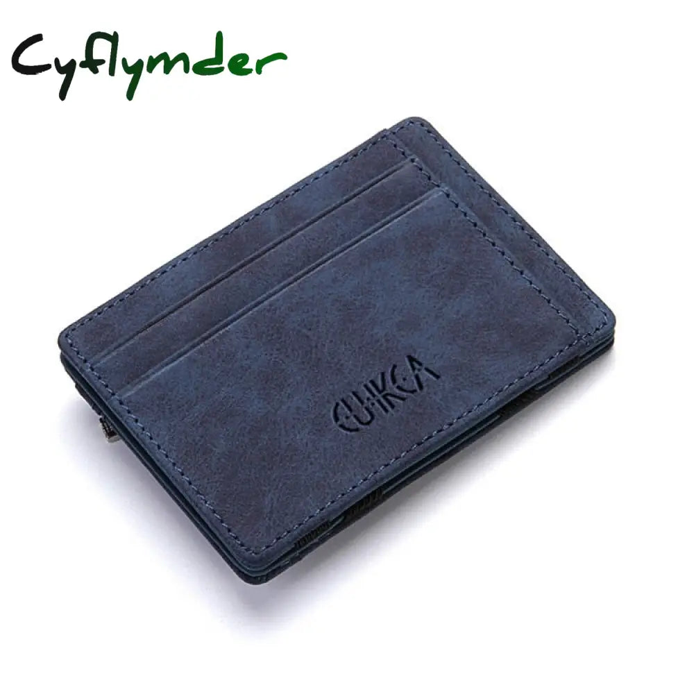 Cyflymder Ultra Thin New Men Male Pu Leather Mini Small Magic Wallets Zipper Coin Purse Pouch