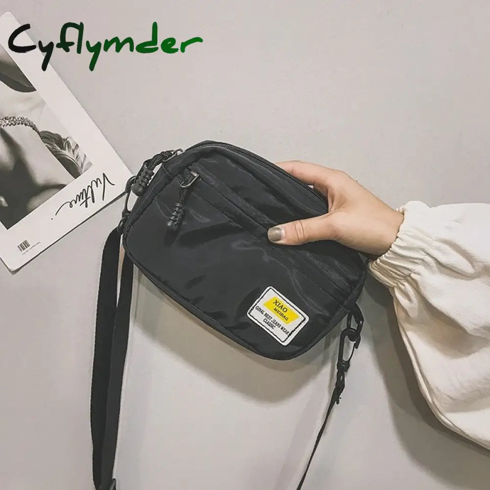 Cyflymder Unisex Crossbody Bag Oxford Cloth Diagonal Shoulder Bags Solid Color Satchels Fashion