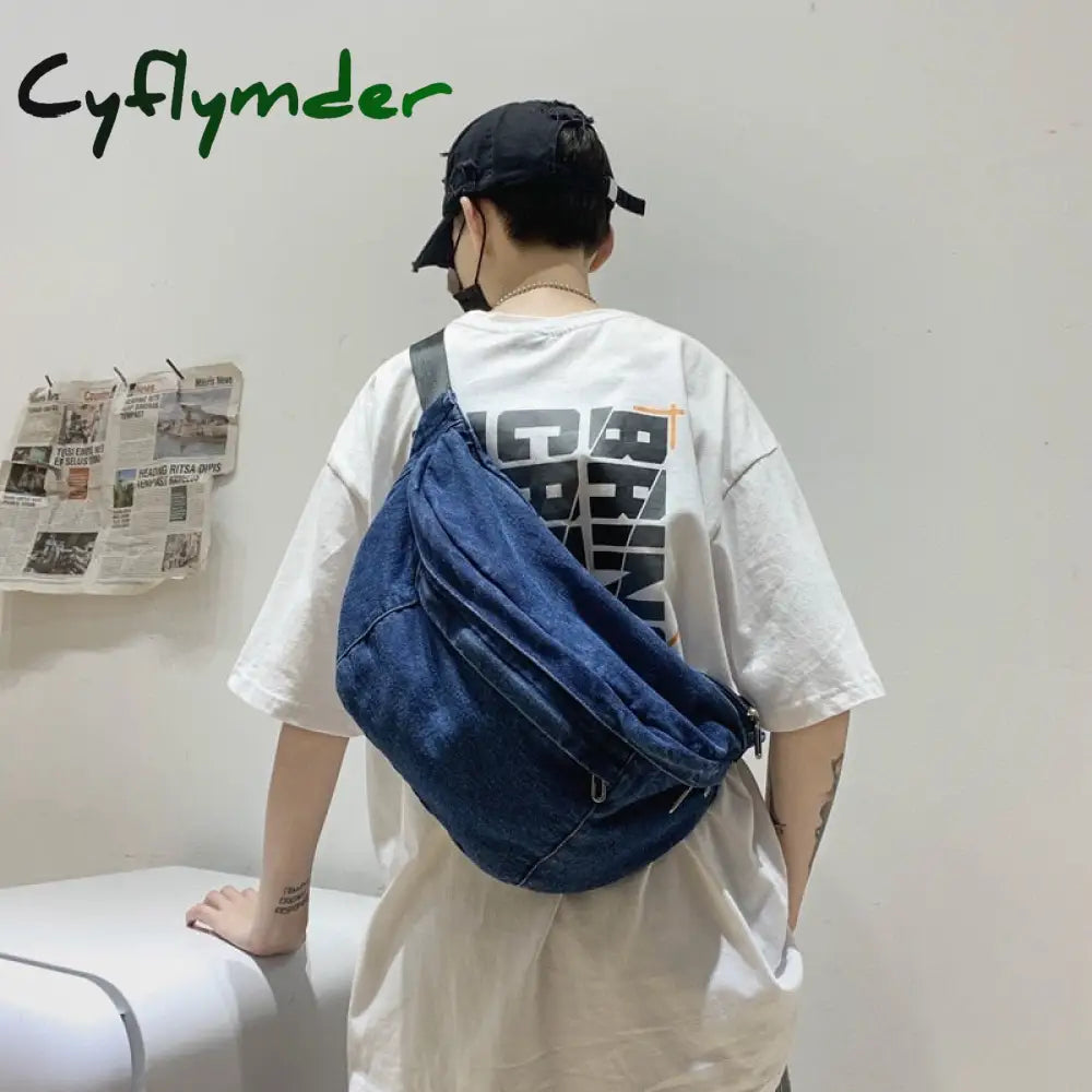 Cyflymder Unisex Crossbody Bag Shoulder Girls New Denim For Women Large Capacity Messenger Bolsos