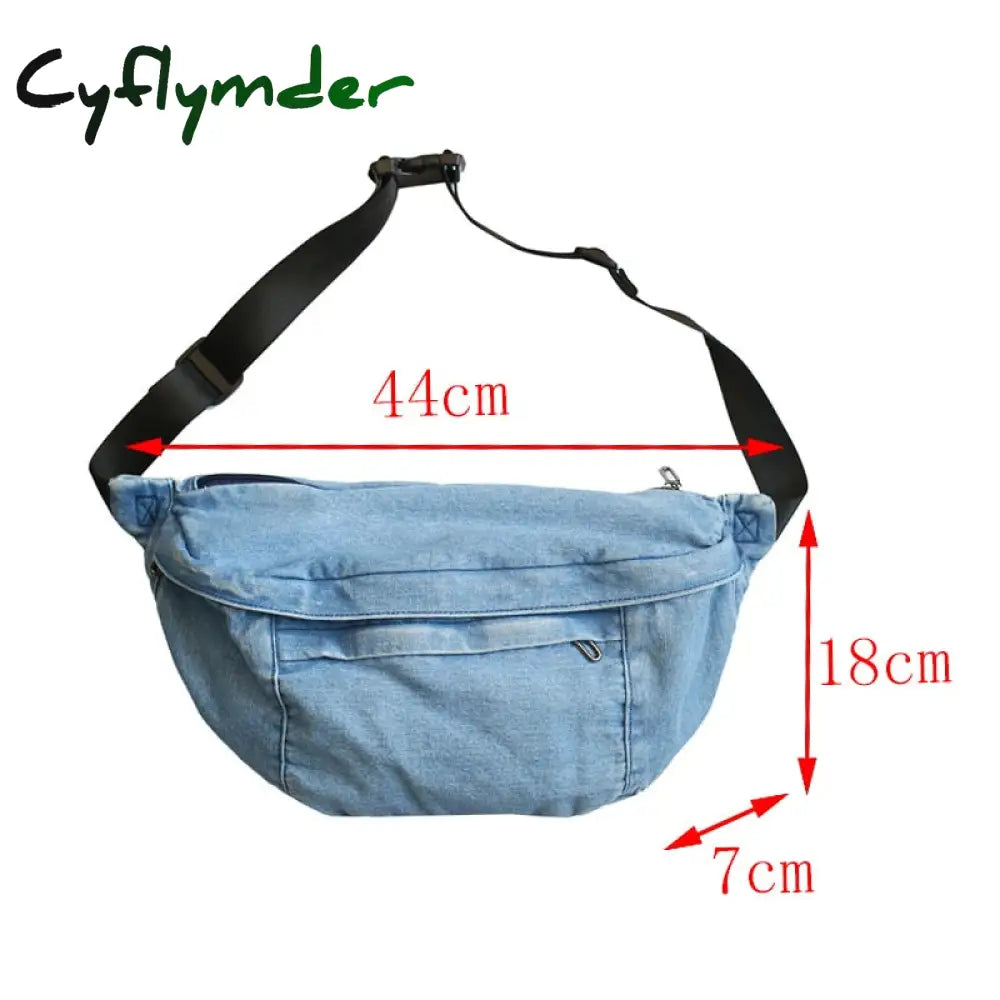 Cyflymder Unisex Crossbody Bag Shoulder Girls New Denim For Women Large Capacity Messenger Bolsos