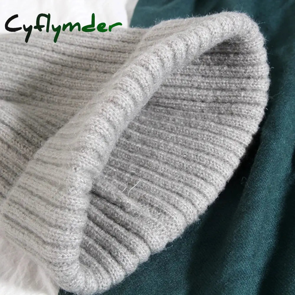 Cyflymder Unisex Hat Cotton Blends Solid Warm Soft HIP HOP Knitted Hats Men Winter Caps Women’s Skullies Beanies For
