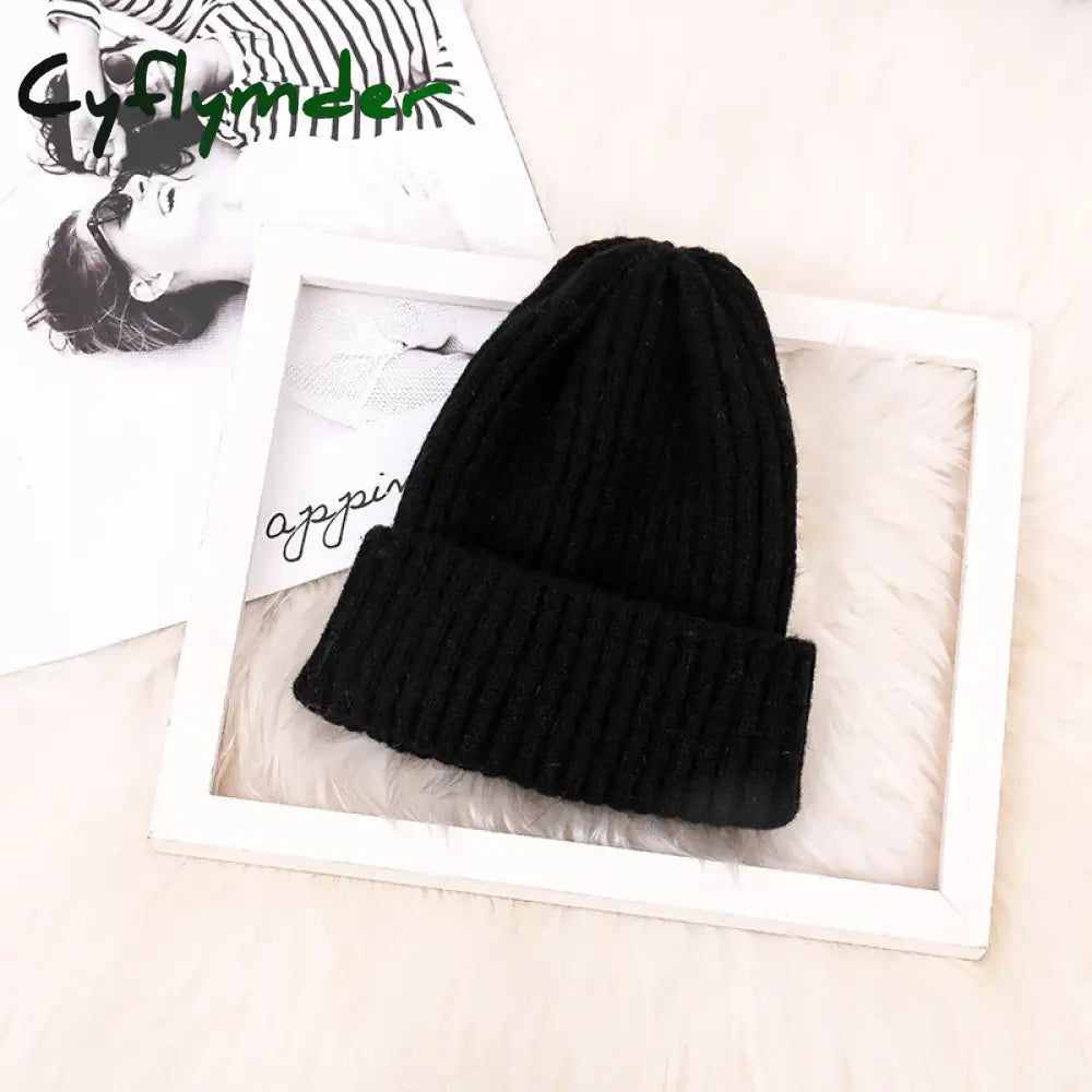 Cyflymder Unisex Hat Cotton Blends Solid Warm Soft HIP HOP Knitted Hats Men Winter Caps Women’s Skullies Beanies For