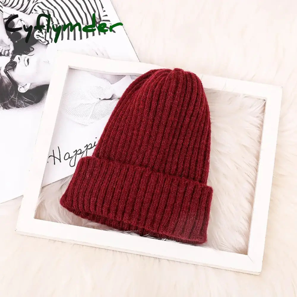 Cyflymder Unisex Hat Cotton Blends Solid Warm Soft HIP HOP Knitted Hats Men Winter Caps Women’s Skullies Beanies For