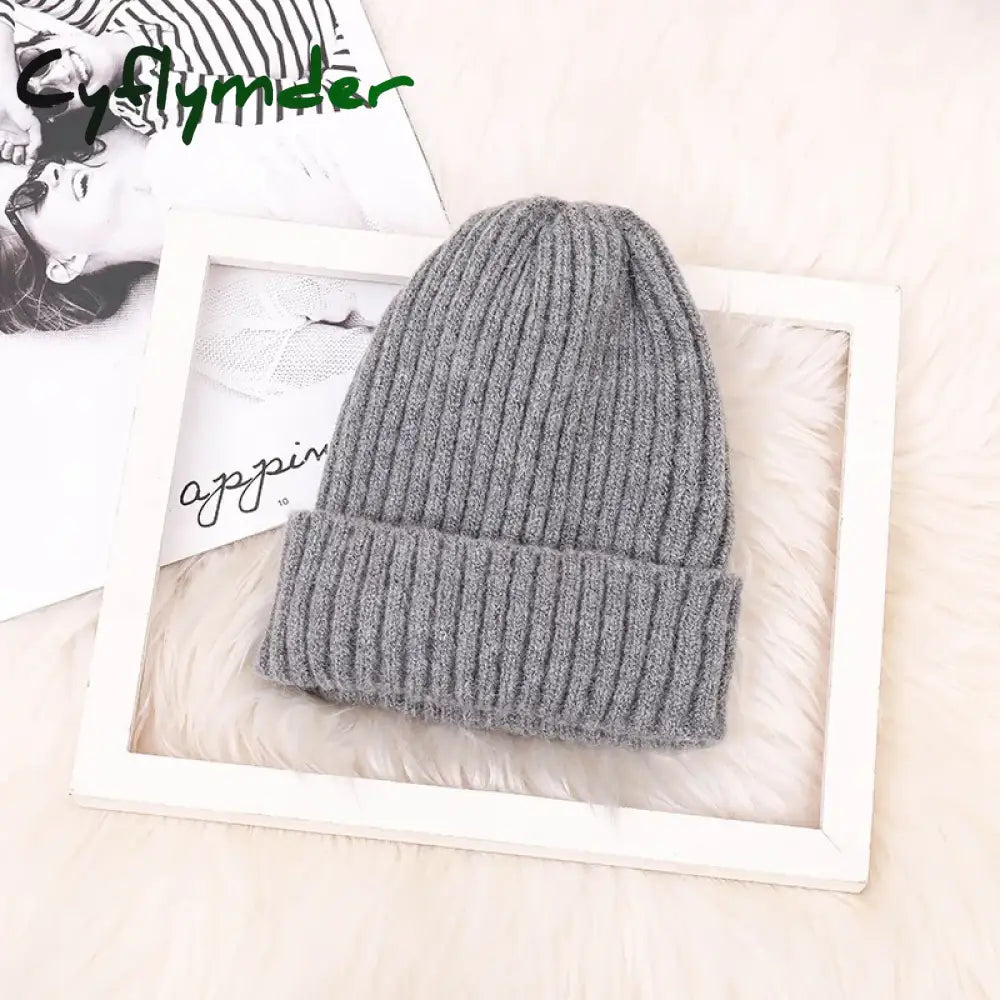 Cyflymder Unisex Hat Cotton Blends Solid Warm Soft HIP HOP Knitted Hats Men Winter Caps Women’s Skullies Beanies For