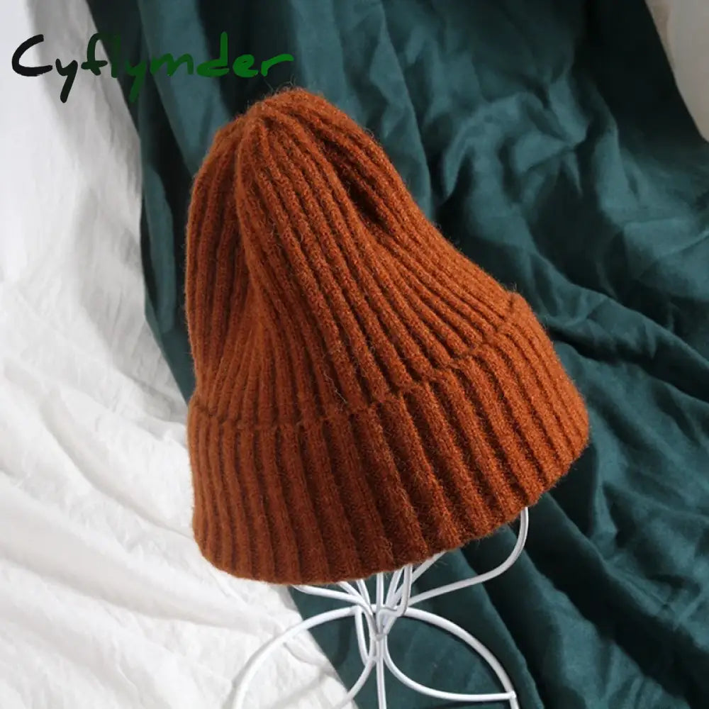 Cyflymder Unisex Hat Cotton Blends Solid Warm Soft HIP HOP Knitted Hats Men Winter Caps Women’s Skullies Beanies For