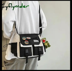 Cyflymder Unisex Large Capacity Casual Fashion Single Shoulder Bag Korean Teenagers Multiple