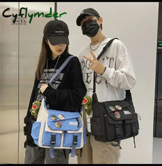 Cyflymder Unisex Large Capacity Casual Fashion Single Shoulder Bag Korean Teenagers Multiple