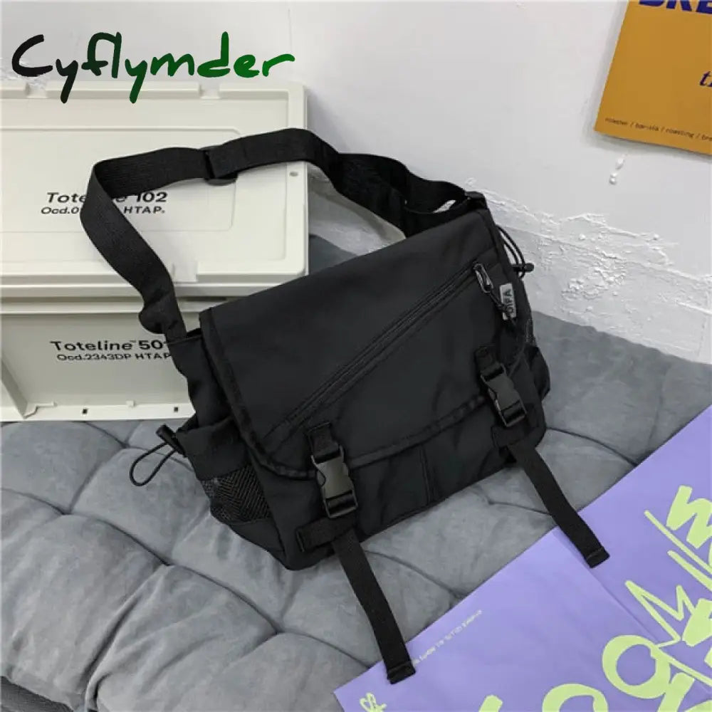 Unisex Large Capacity Casual Fashion Single Shoulder Bag Korean Teenagers Multiple Pockets Book