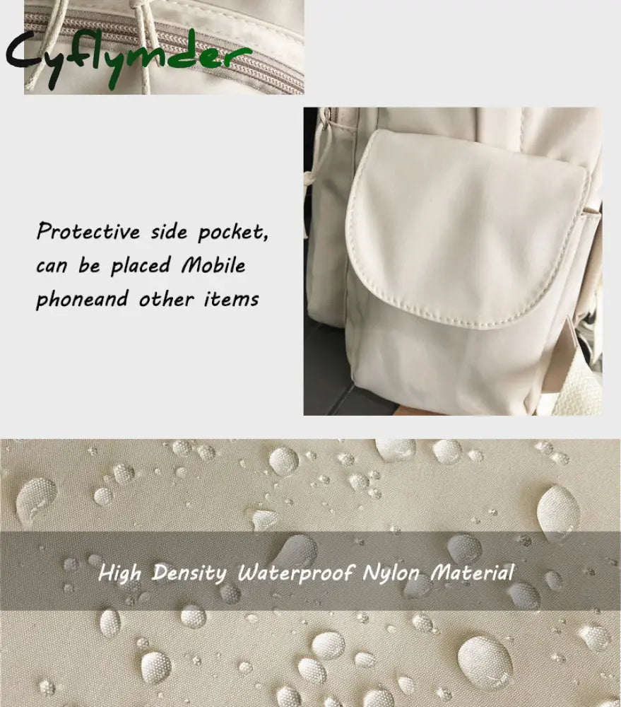 Cyflymder Unisex Large Capacity Students Backpack Korean Pure Color Boys Girls Campus Style