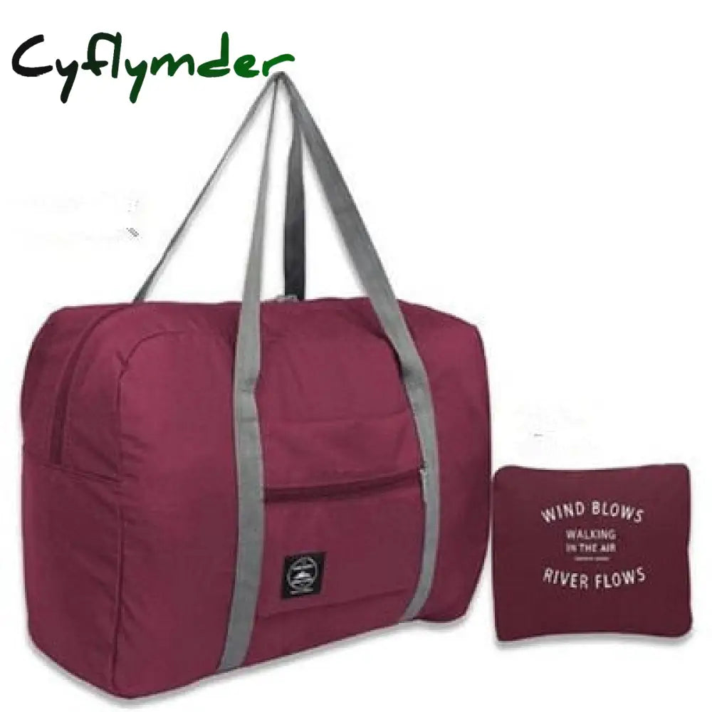 Cyflymder Unisex Nylon Foldable Travel Bag Waterproof Large Capacity For Women Luggage Folding