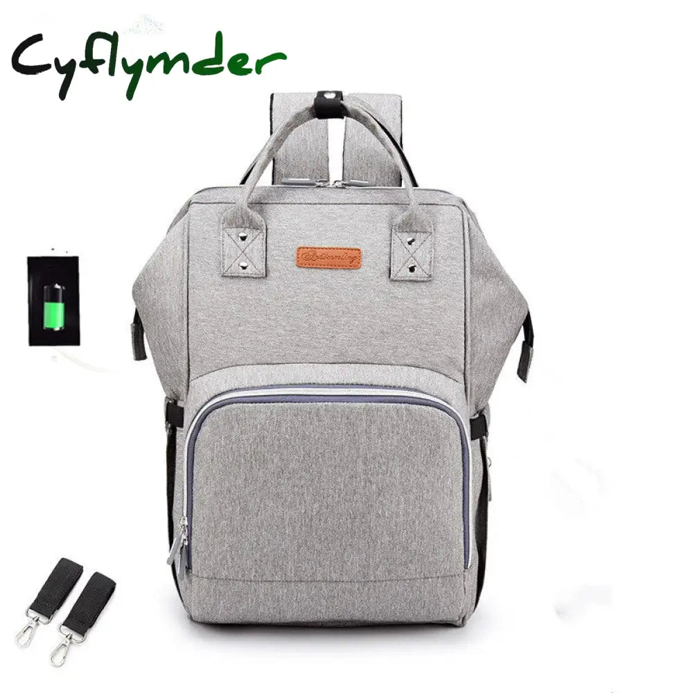 Cyflymder Usb Waterproof Charger Diaper Backpack Bag Maternity Nursing Universal Large Woman Travel