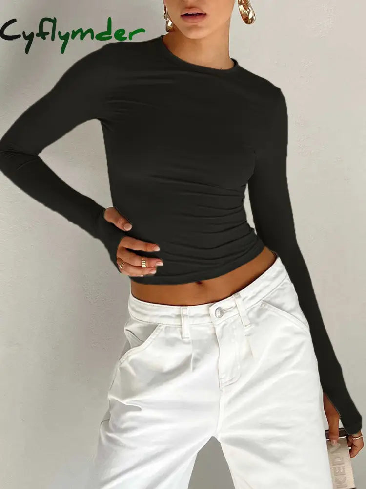 Cyflymder - Utility Long Sleeve Crop Top T-Shirts