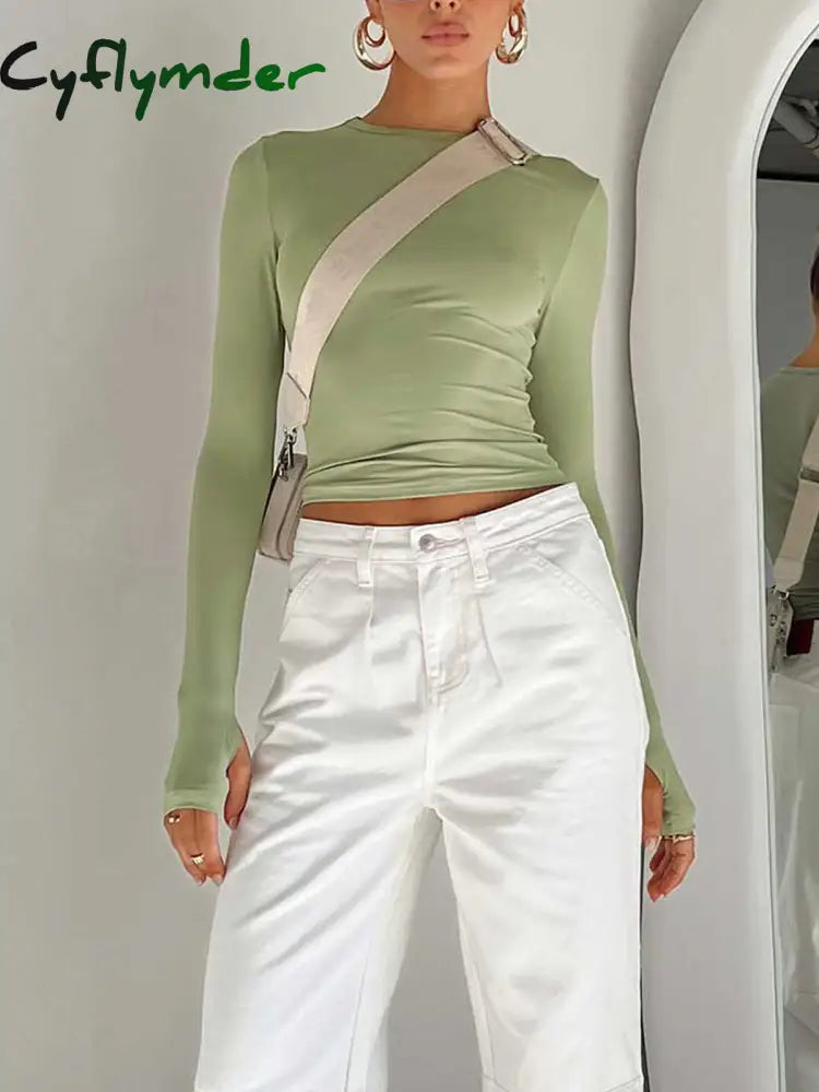 Cyflymder - Utility Long Sleeve Crop Top T-Shirts