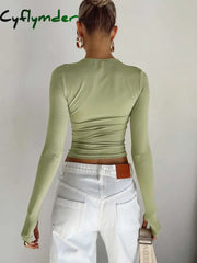 Cyflymder - Utility Long Sleeve Crop Top T-Shirts