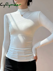 Cyflymder - Vanilla Mockneck Long Sleeve Top T-Shirts