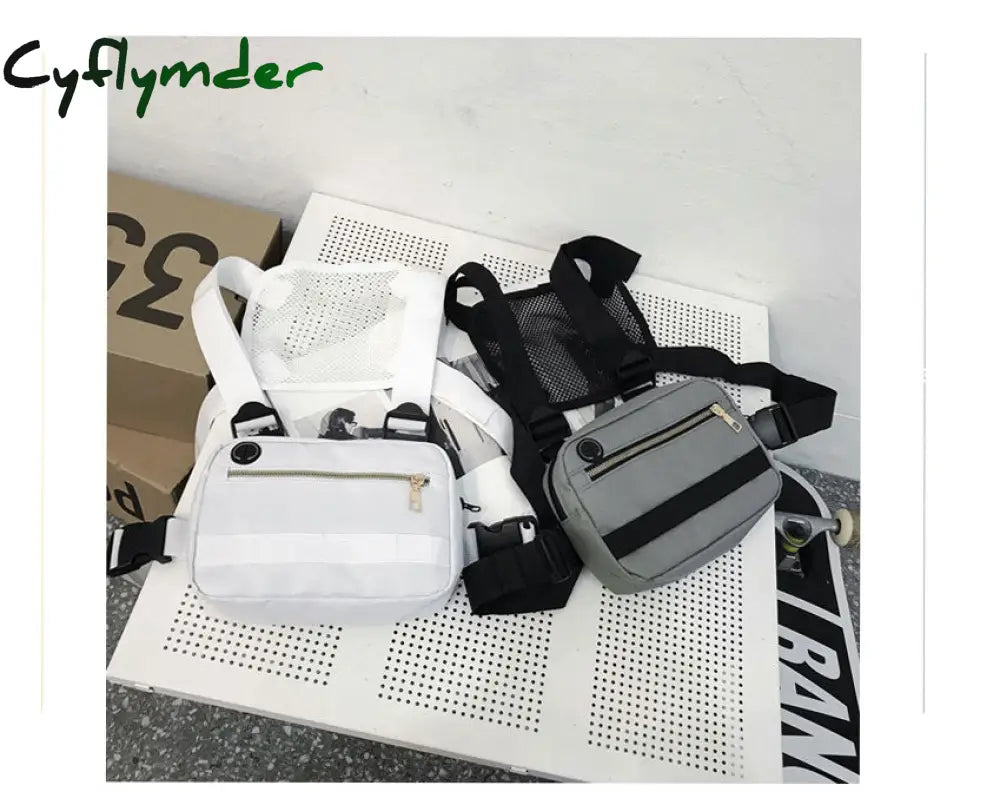 Cyflymder Vest-Style Large Space Chest Bag Retro Square Streetwear Shoulder Functional Backpack