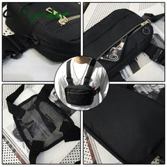 Cyflymder Vest-Style Large Space Chest Bag Retro Square Streetwear Shoulder Functional Backpack