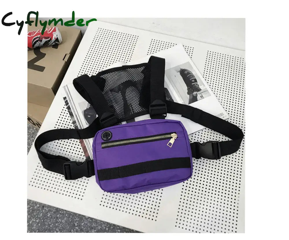 Cyflymder Vest-Style Large Space Chest Bag Retro Square Streetwear Shoulder Functional Backpack