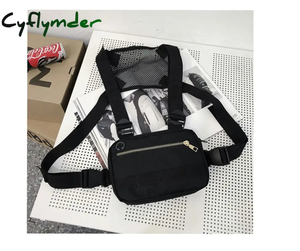 Cyflymder Vest-Style Large Space Chest Bag Retro Square Streetwear Shoulder Functional Backpack