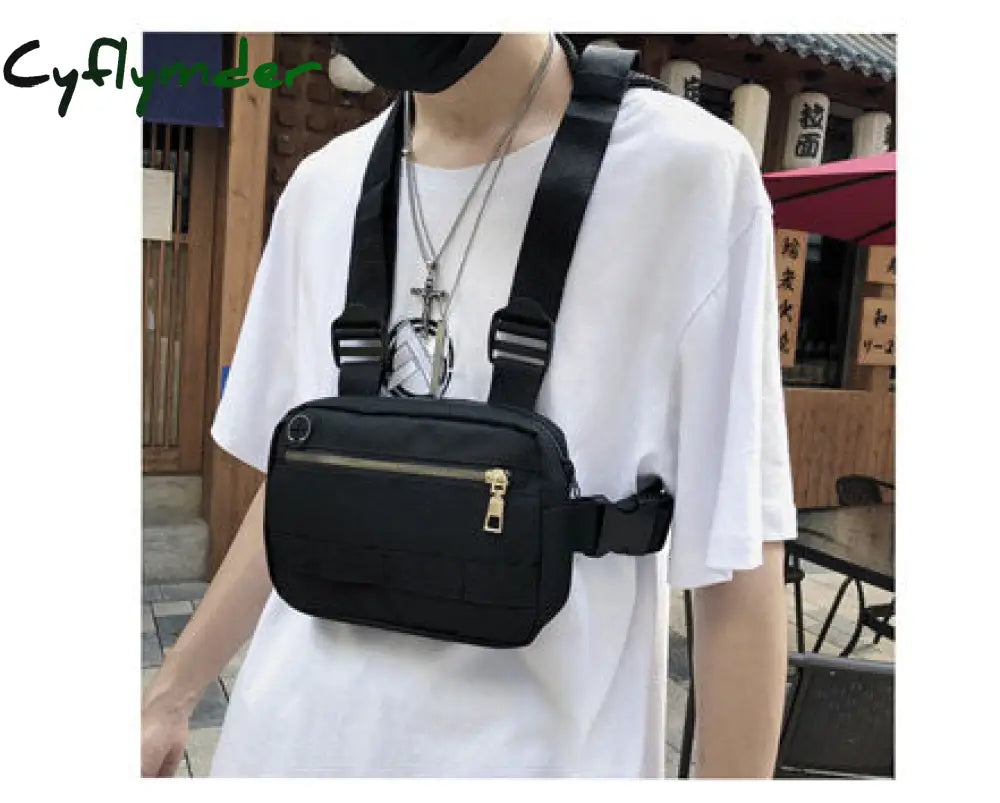 Cyflymder Vest-Style Large Space Chest Bag Retro Square Streetwear Shoulder Functional Backpack