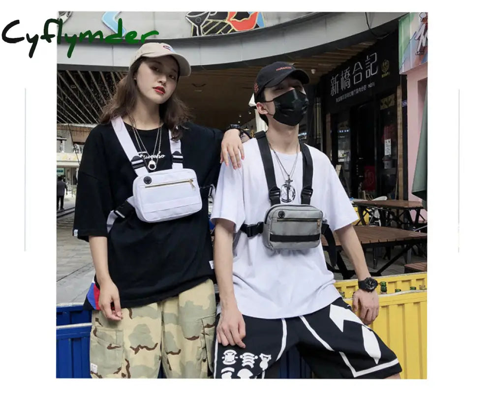 Cyflymder Vest-Style Large Space Chest Bag Retro Square Streetwear Shoulder Functional Backpack