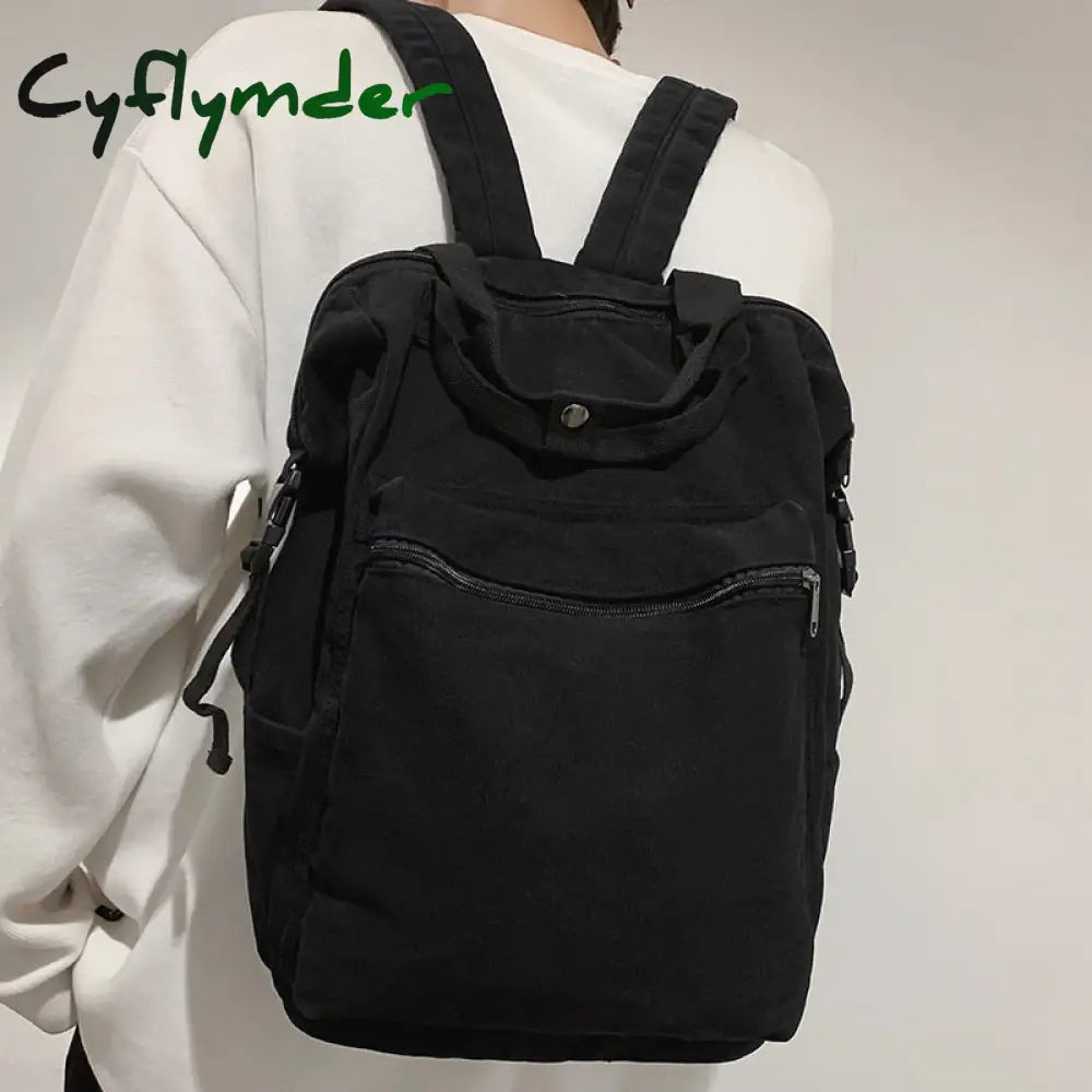 Cyflymder Vintage Boy Girl New Canvas School Bag Men Women Laptop College Backpack Cool Lady Retro