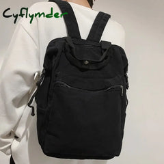 Cyflymder Vintage Boy Girl New Canvas School Bag Men Women Laptop College Backpack Cool Lady Retro