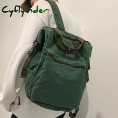 Cyflymder Vintage Boy Girl New Canvas School Bag Men Women Laptop College Backpack Cool Lady Retro