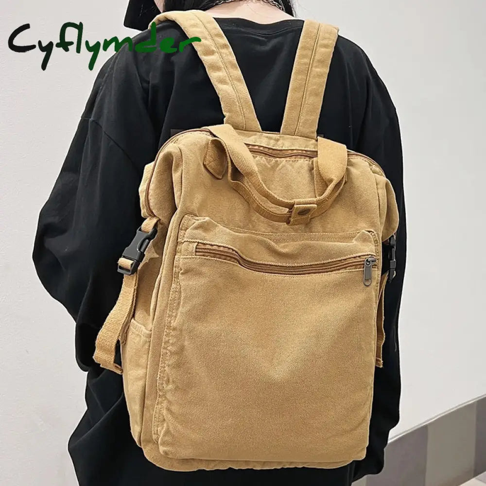 Cyflymder Vintage Boy Girl New Canvas School Bag Men Women Laptop College Backpack Cool Lady Retro