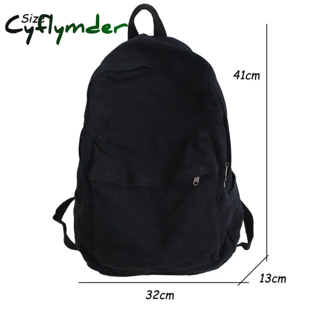 Cyflymder Vintage Casual Backpack Women Travel Bag High Capacity Solid Women’s Girls Men Canvas