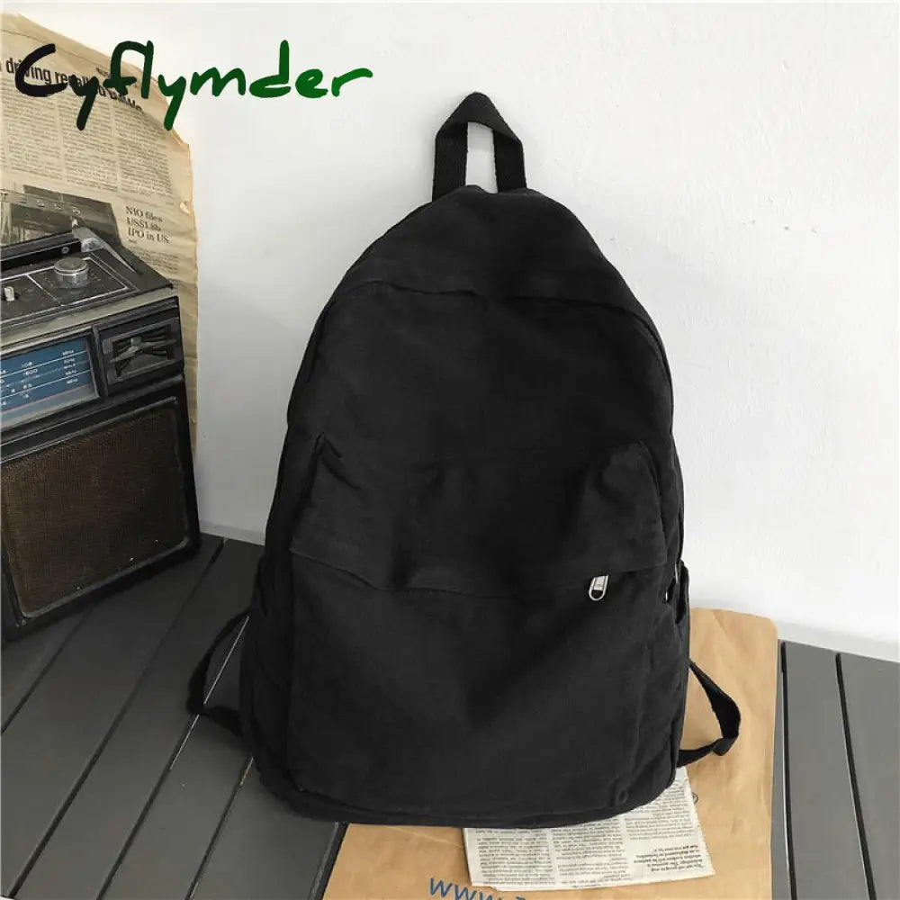 Cyflymder Vintage Casual Backpack Women Travel Bag High Capacity Solid Women’s Girls Men Canvas