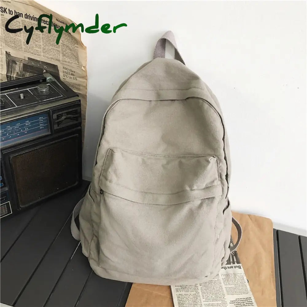 Cyflymder Vintage Casual Backpack Women Travel Bag High Capacity Solid Women’s Girls Men Canvas