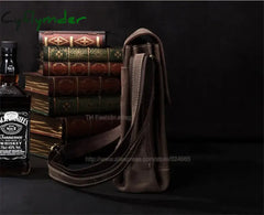 Cyflymder Vintage Crazy Horse Genuine Leather Men’s Messenger Bag Real Shoulder Bags For Men