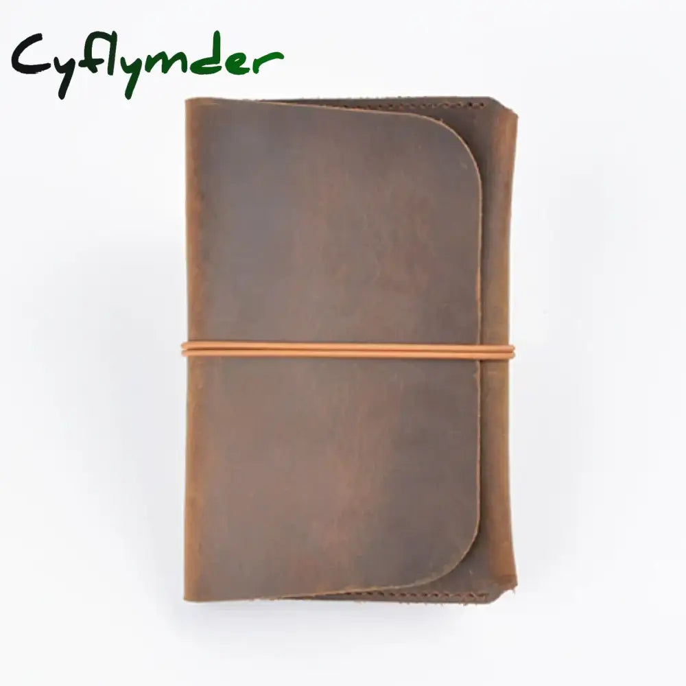 Cyflymder Vintage Crazy Horse Genuine Leather Passport Book Traveler Passport Cover Leather Card Holder Wallet ID Card