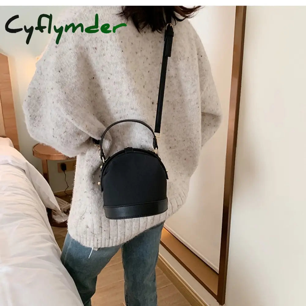 Cyflymder Vintage Fashion Female Tote Bucket Bag New Quality Matte Leather Women’s Designer