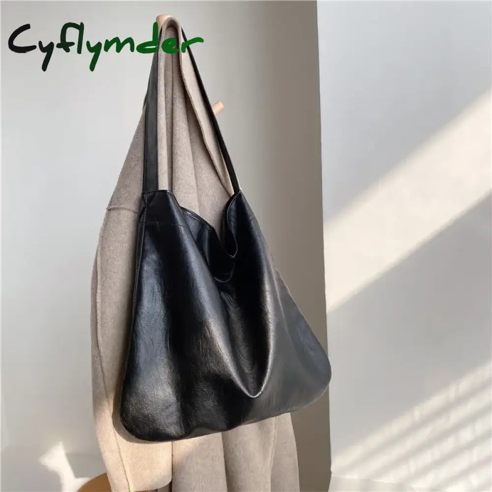 Vintage Female Winter PU Leather Shoulder Bags Fashion Large Capatiy Women Hobo Bag Office Handbag Casual Simple Shopping Totes