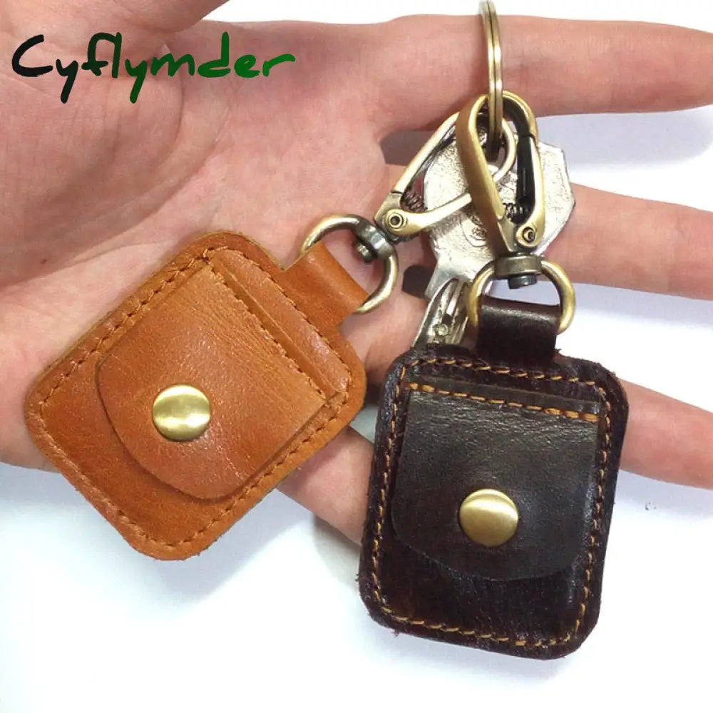 Cyflymder Vintage Genuine Leather Card Wallet Men Business Id Holder Thin Coin Case Portable Mini