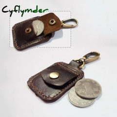 Cyflymder Vintage Genuine Leather Card Wallet Men Business Id Holder Thin Coin Case Portable Mini