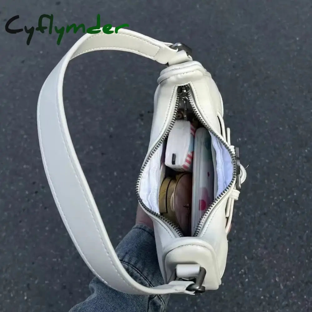 Cyflymder Vintage Korean Casual Cute White Star Shoulder Underarm Tote Bag Ladies Sling Bags