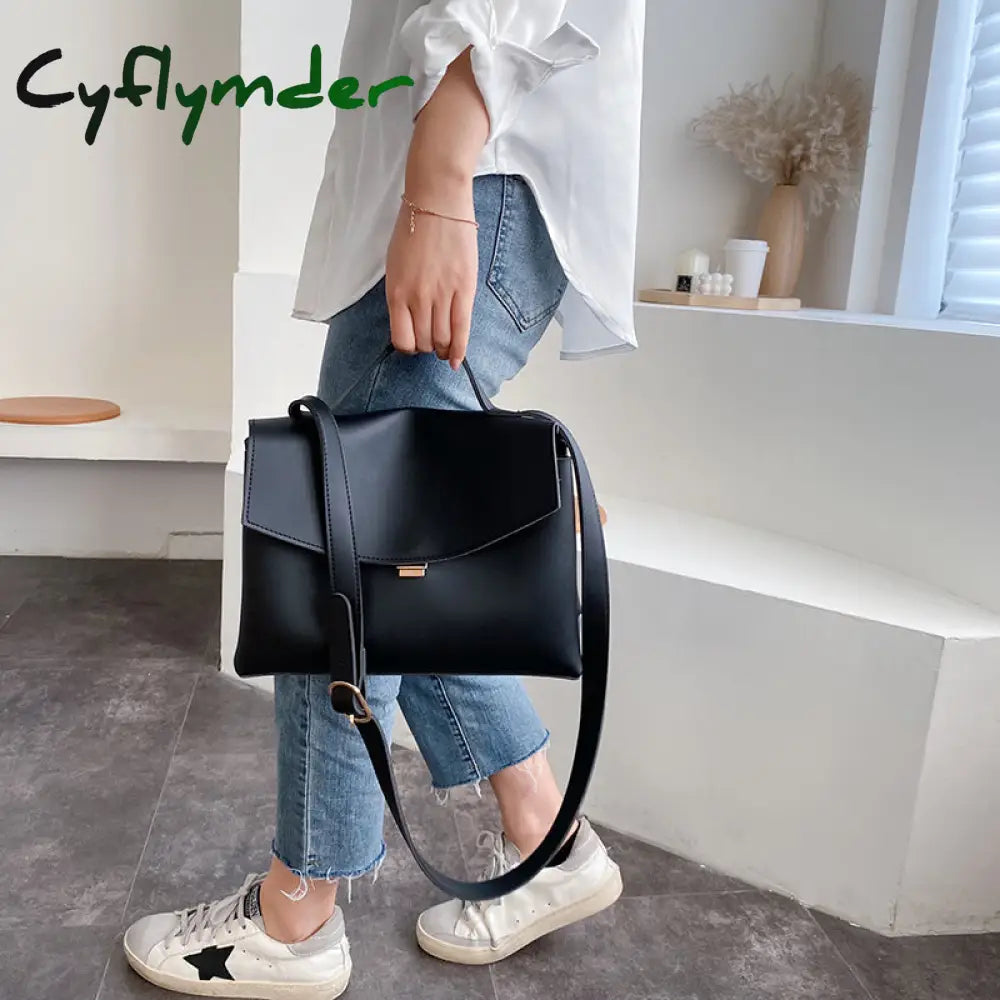 Cyflymder Vintage Large Tote Bag Winter New High-Quality Pu Leather Women’s Designer Handbag