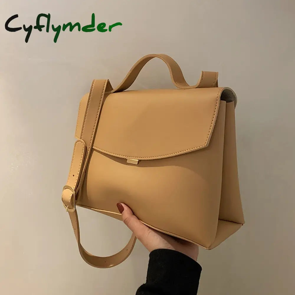 Cyflymder Vintage Large Tote Bag Winter New High-Quality Pu Leather Women’s Designer Handbag