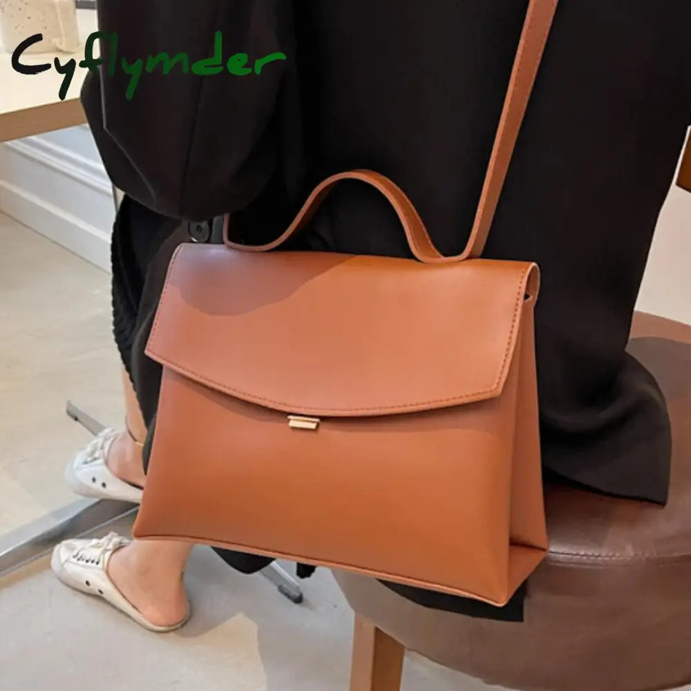 Cyflymder Vintage Large Tote Bag Winter New High-Quality Pu Leather Women’s Designer Handbag