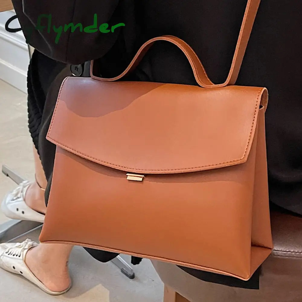 Cyflymder Vintage Large Tote Bag Winter New High-Quality Pu Leather Women’s Designer Handbag