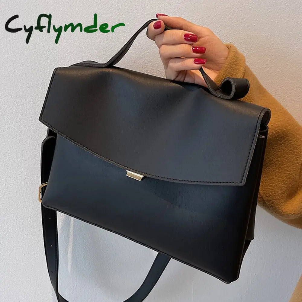 Cyflymder Vintage Large Tote Bag Winter New High-Quality Pu Leather Women’s Designer Handbag