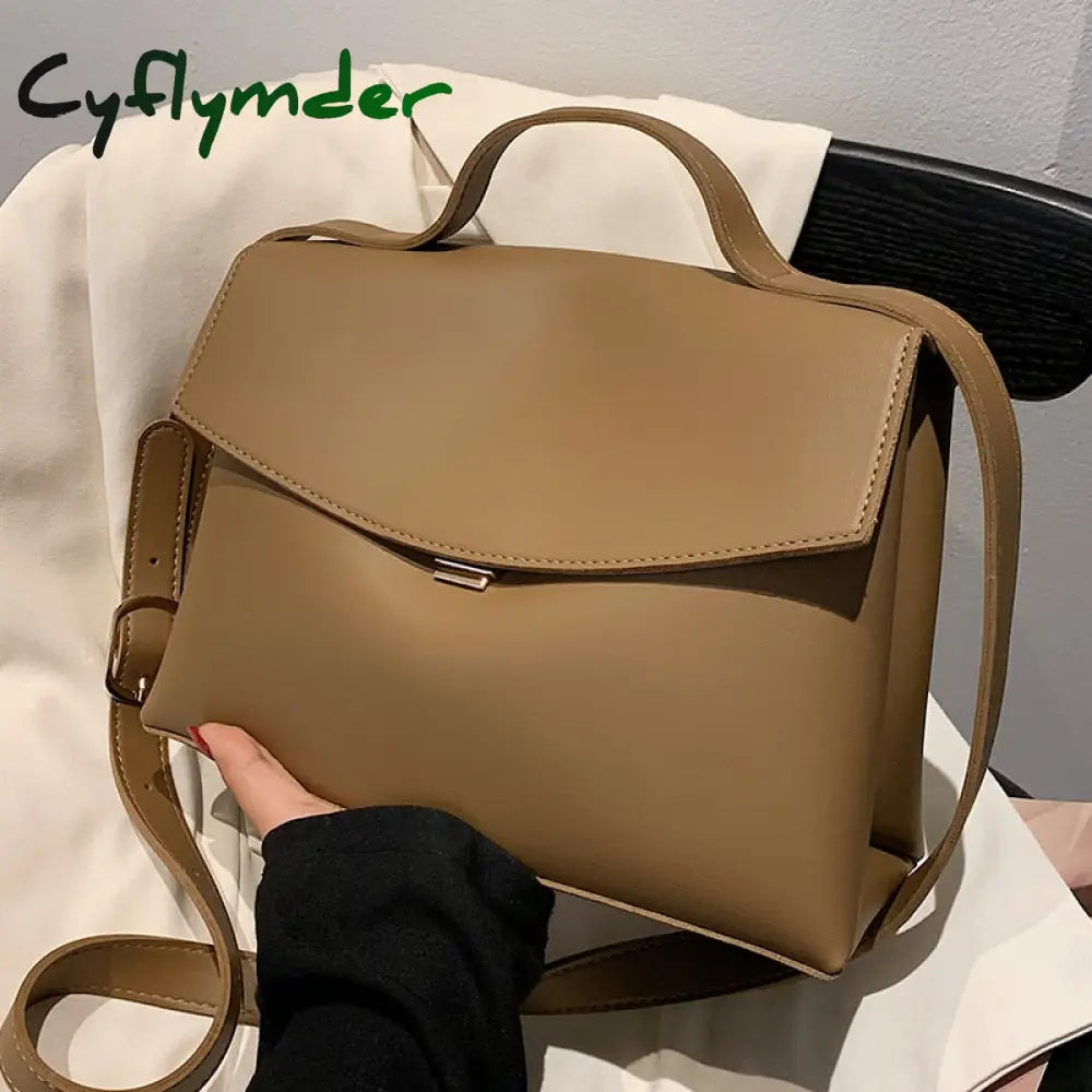 Cyflymder Vintage Large Tote Bag Winter New High-Quality Pu Leather Women’s Designer Handbag