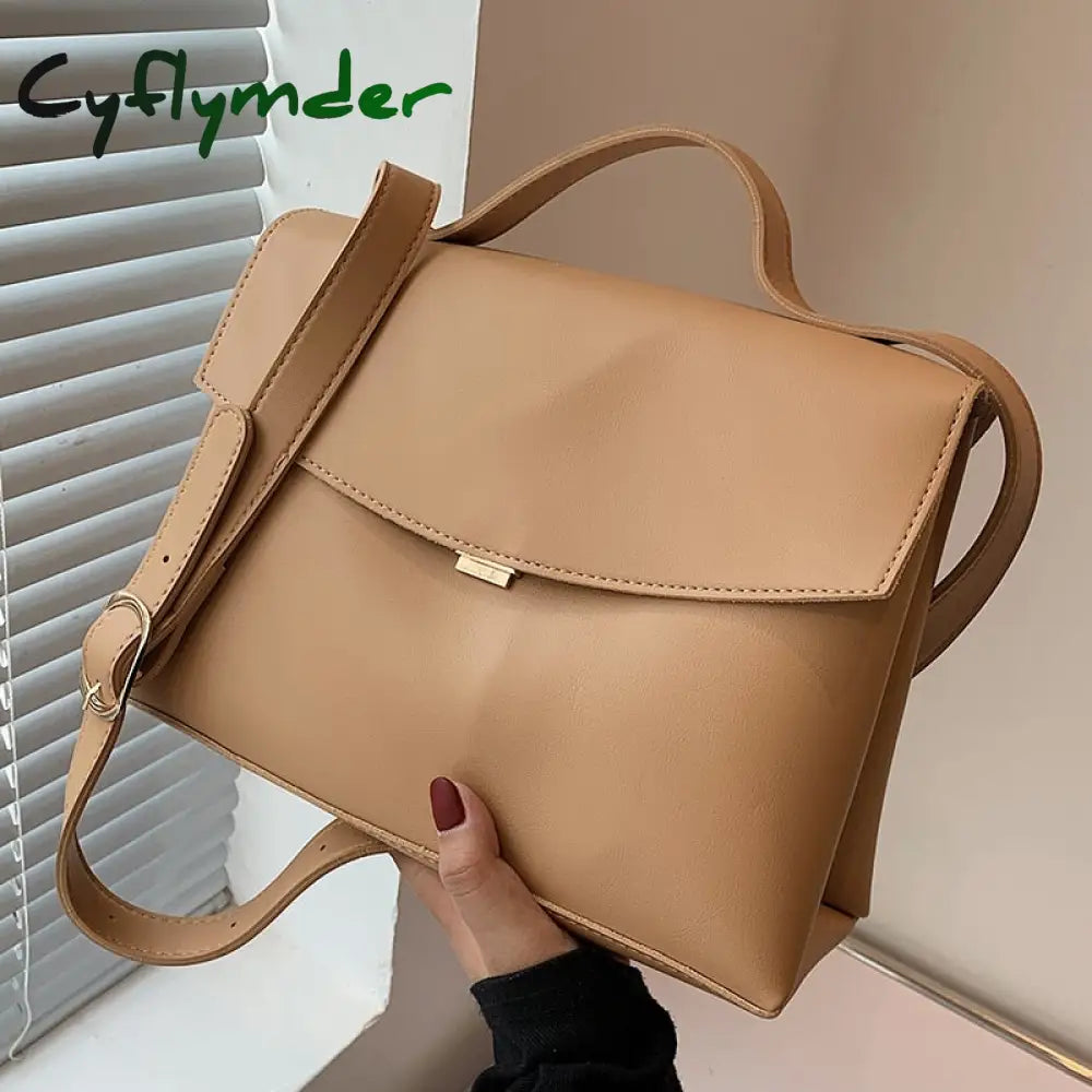 Cyflymder Vintage Large Tote Bag Winter New High-Quality Pu Leather Women’s Designer Handbag