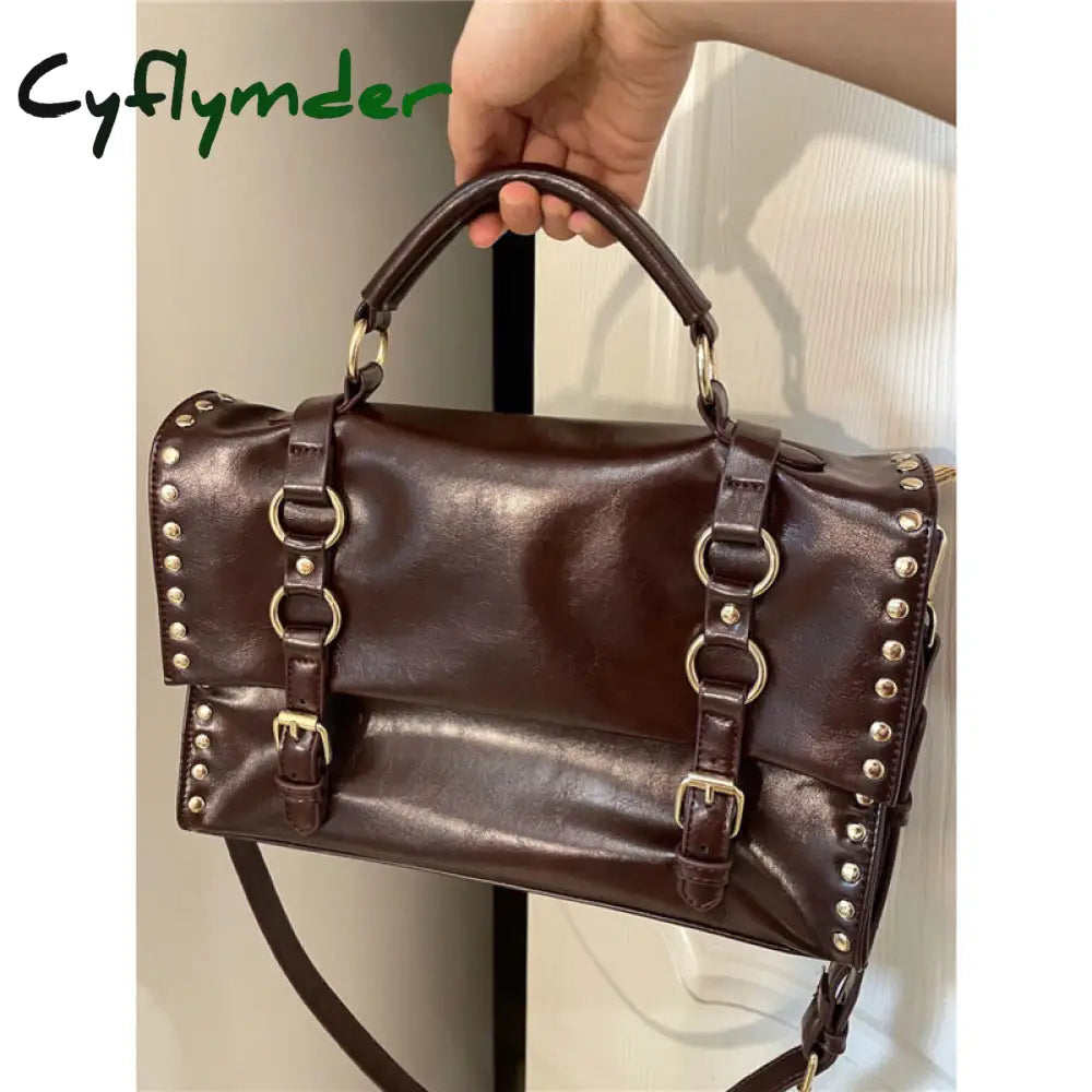 Cyflymder Vintage Messenger Bag Women Autumn Fashion Briefcase Daily Use All-Matc Students Taking